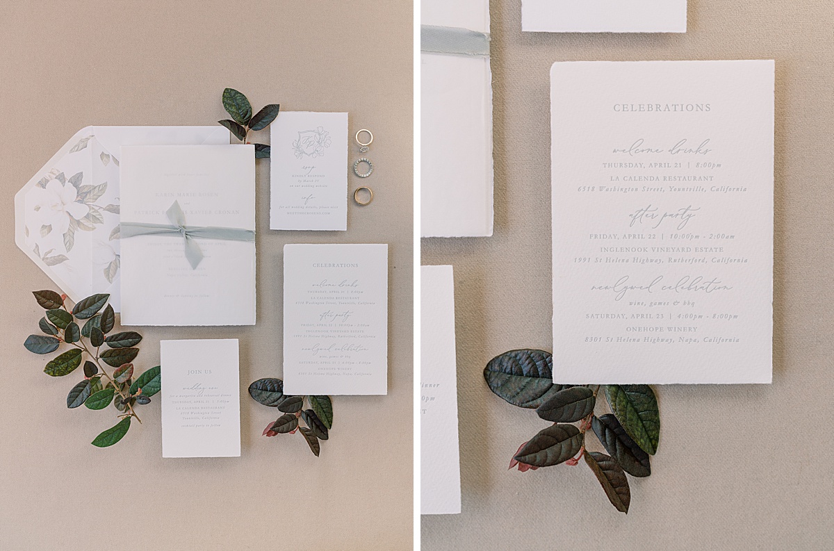 Blue and white elegant wedding invitations